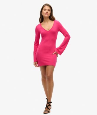 Bodycon-Mini-Kleid mit ausgestellten Ärmeln