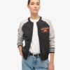 Bomberjacke aus Jersey mit College-Schriftzug