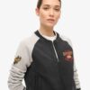 Bomberjacke aus Jersey mit College-Schriftzug