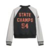 Bomberjacke aus Jersey mit College-Schriftzug