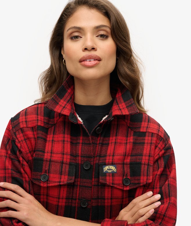 Borg-Kariertes Overshirt Borg-Kariertes Overshirt