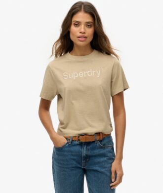 Boxy Loose T-Shirt mit gesticktem Core-Logo