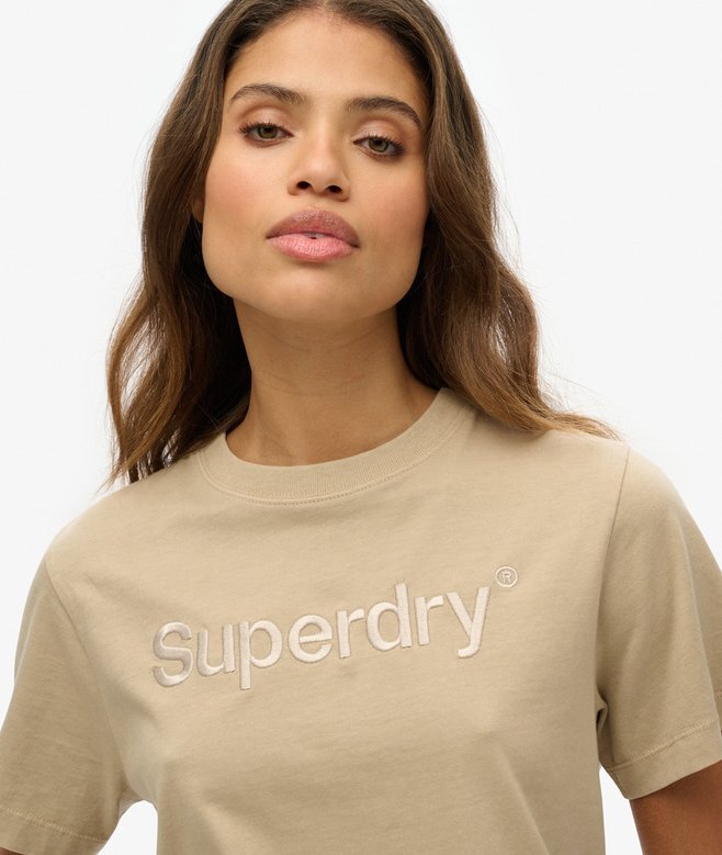 Boxy Loose T-Shirt mit gesticktem Core-Logo Boxy Loose T-Shirt mit gesticktem Core-Logo