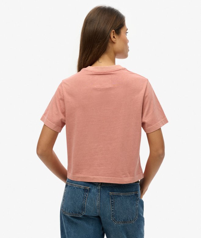 Boxy Loose T-Shirt mit gesticktem Core-Logo Boxy Loose T-Shirt mit gesticktem Core-Logo