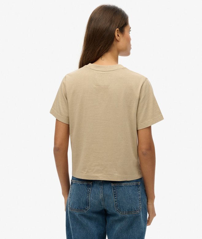 Boxy Loose T-Shirt mit gesticktem Core-Logo Boxy Loose T-Shirt mit gesticktem Core-Logo