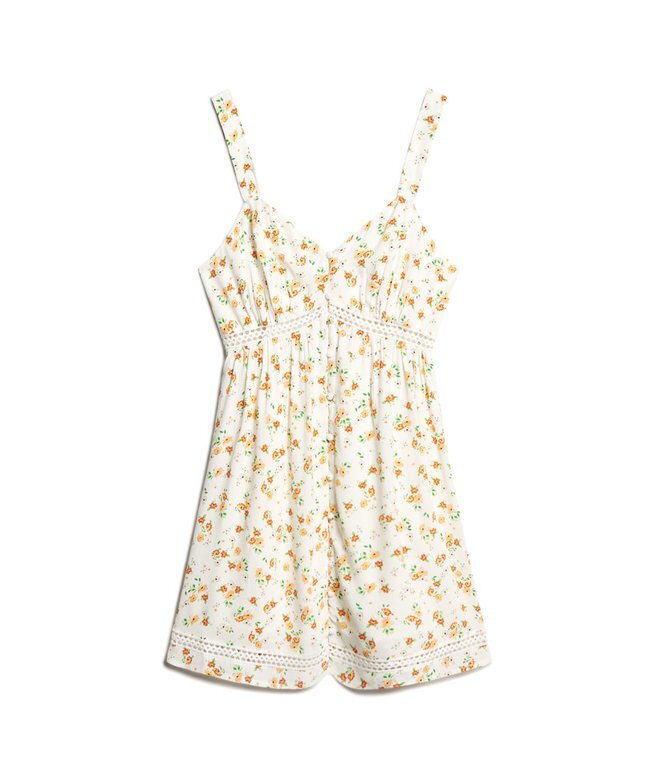 Cami-Kleid mit V-Ausschnitt und Spitzenbesatz Cami-Kleid mit V-Ausschnitt und Spitzenbesatz