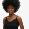 Cami-Oberteil aus Organic Cotton mit Vintage-Rippbündchen und Spitzenbesatz