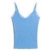 Cami-Oberteil aus Organic Cotton mit Vintage-Rippbündchen und Spitzenbesatz