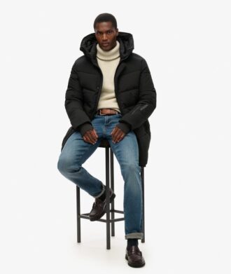 City Chevron Padded Parka Coat