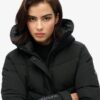City Chevron Padded Parka Coat