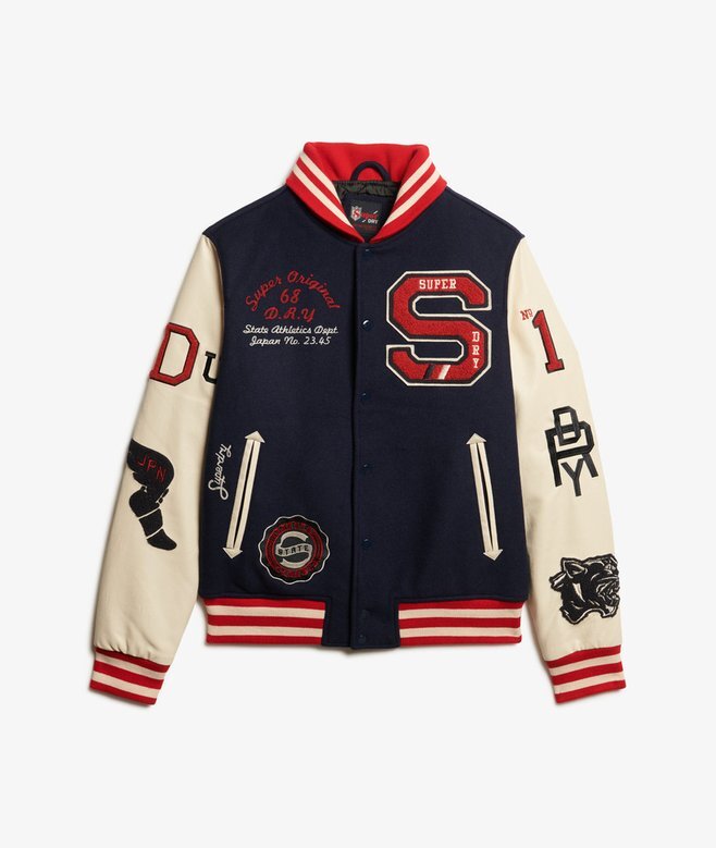 College-Bomberjacke mit Aufnähern College-Bomberjacke mit Aufnähern