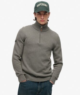 Cotton Classics Strickpullover mit halbem Reißverschluss