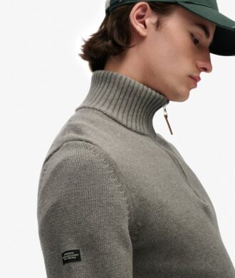 Cotton Classics Strickpullover mit halbem Reißverschluss