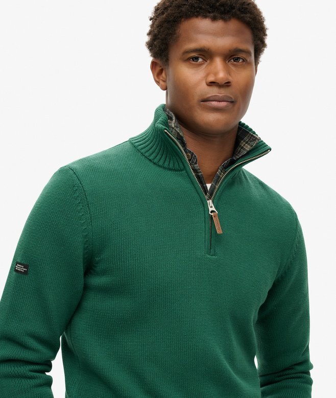 Cotton Classics Strickpullover mit halbem Reißverschluss Cotton Classics Strickpullover mit halbem Reißverschluss