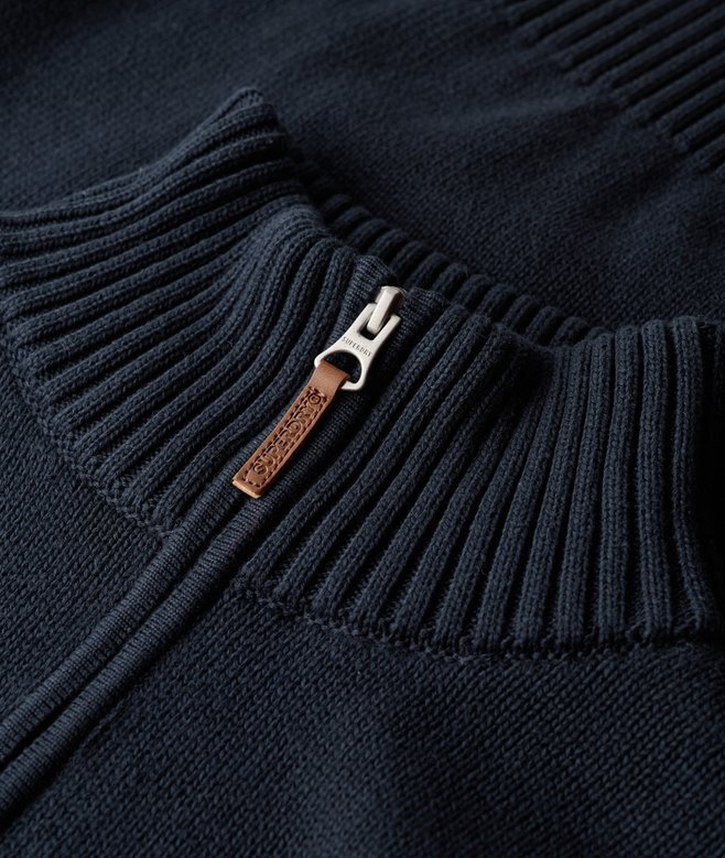 Cotton Classics Strickpullover mit halbem Reißverschluss Cotton Classics Strickpullover mit halbem Reißverschluss