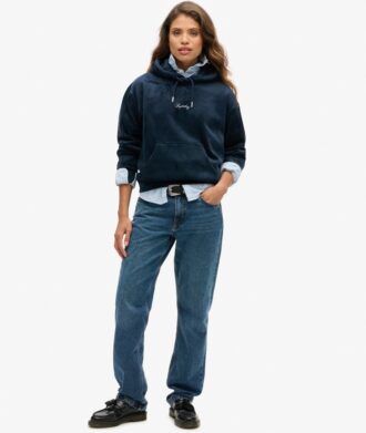 Country Club Velours-Kapuzenpullover mit lockerer Passform Country Club Velours-Kapuzenpullover mit lockerer Passform