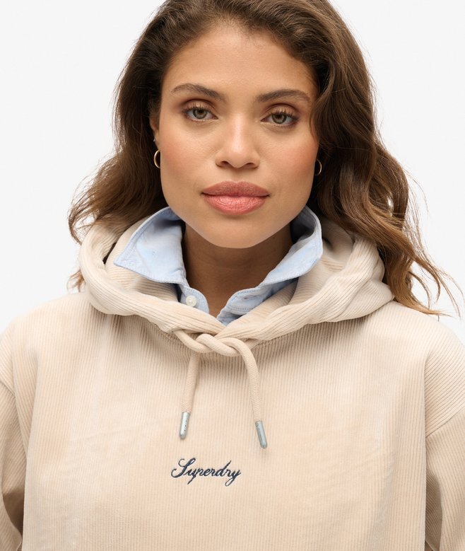 Country Club Velours-Kapuzenpullover mit lockerer Passform Country Club Velours-Kapuzenpullover mit lockerer Passform