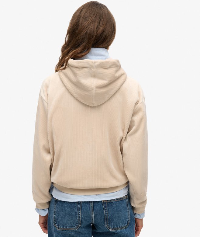 Country Club Velours-Kapuzenpullover mit lockerer Passform Country Club Velours-Kapuzenpullover mit lockerer Passform