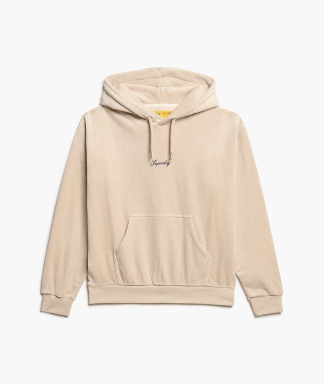 Country Club Velours-Kapuzenpullover mit lockerer Passform Country Club Velours-Kapuzenpullover mit lockerer Passform