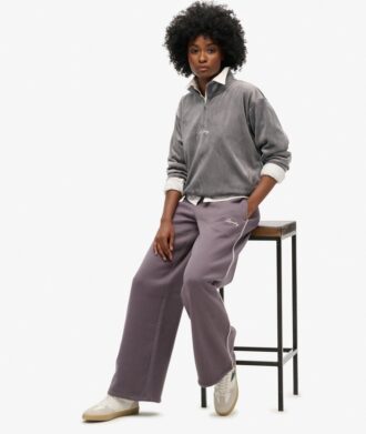 Country Club Velours-Sweatshirt mit halbem Reißverschluss
