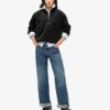 Country Club Velours-Sweatshirt mit halbem Reißverschluss