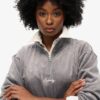 Country Club Velours-Sweatshirt mit halbem Reißverschluss