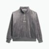Country Club Velours-Sweatshirt mit halbem Reißverschluss