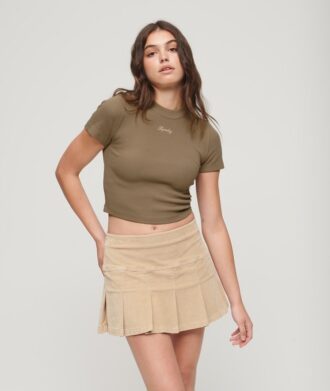 Cropped-T-Shirt aus Organic Cotton mit Stickerei