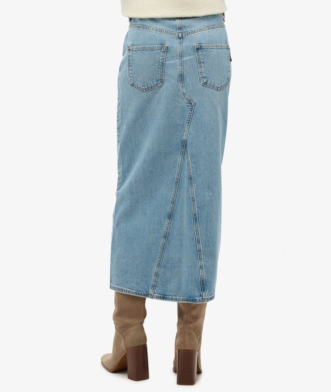 Denim-Maxirock mit Schlitz Denim-Maxirock mit Schlitz
