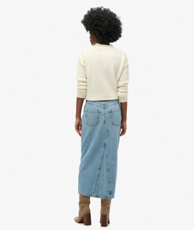 Denim-Maxirock mit Schlitz Denim-Maxirock mit Schlitz
