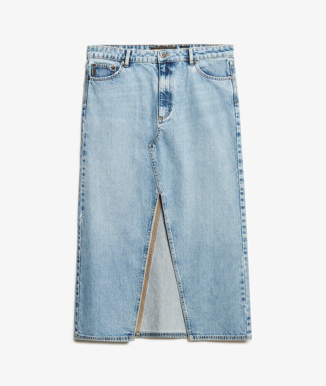 Denim-Maxirock mit Schlitz Denim-Maxirock mit Schlitz