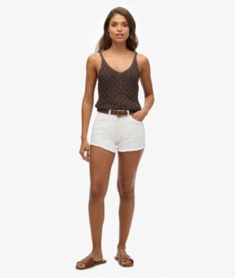 Denim-Shorts mit hoher Leibhöhe