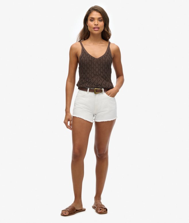 Denim-Shorts mit hoher Leibhöhe Denim-Shorts mit hoher Leibhöhe