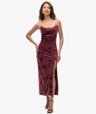 Diamonte-Samt-Maxikleid