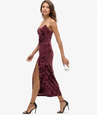 Diamonte-Samt-Maxikleid