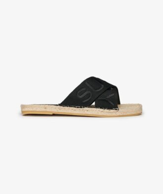 Espadrille-Slider mit gekreuzten Riemen