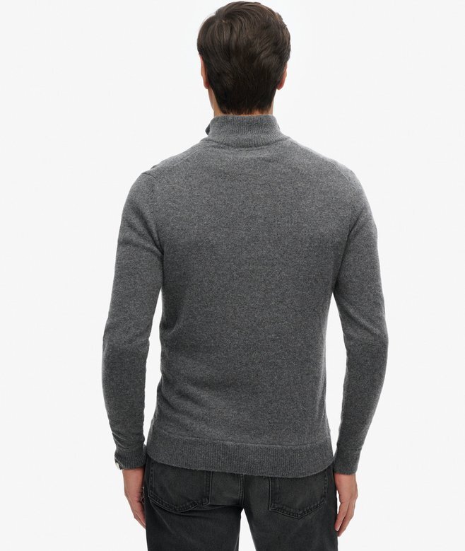 Essential bestickter Strickpullover mit halbem Reißverschluss Essential bestickter Strickpullover mit halbem Reißverschluss