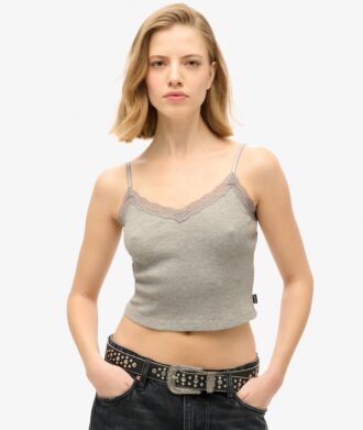 Essential Cami-Oberteil mit Spitzenbesatz