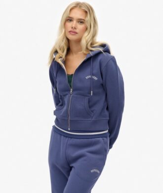 Essential Logo Cropped Zip Kapuzenpullover Essential Logo Cropped Zip Kapuzenpullover