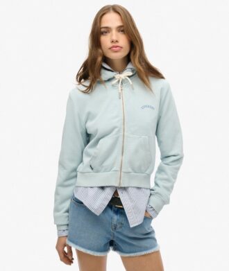 Essential Logo Cropped Zip Kapuzenpullover Essential Logo Cropped Zip Kapuzenpullover