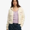 Essential Logo Cropped Zip Kapuzenpullover
