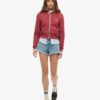 Essential Logo Cropped Zip Kapuzenpullover Essential Logo Cropped Zip Kapuzenpullover