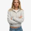 Essential Logo Cropped Zip Kapuzenpullover