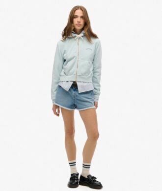 Essential Logo Cropped Zip Kapuzenpullover Essential Logo Cropped Zip Kapuzenpullover