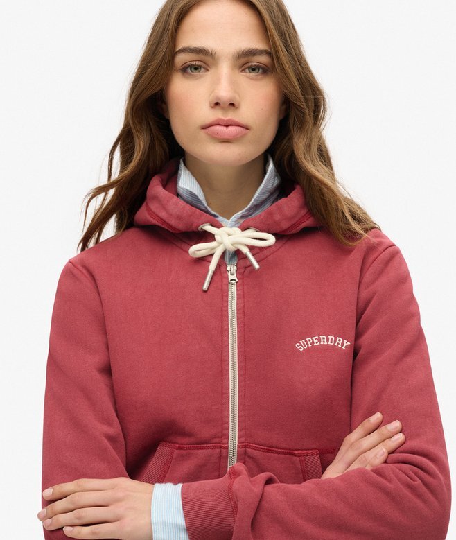 Essential Logo Cropped Zip Kapuzenpullover Essential Logo Cropped Zip Kapuzenpullover