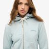Essential Logo Cropped Zip Kapuzenpullover Essential Logo Cropped Zip Kapuzenpullover