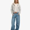 Essential Logo Cropped Zip Kapuzenpullover