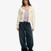 Essential Logo Cropped Zip Kapuzenpullover