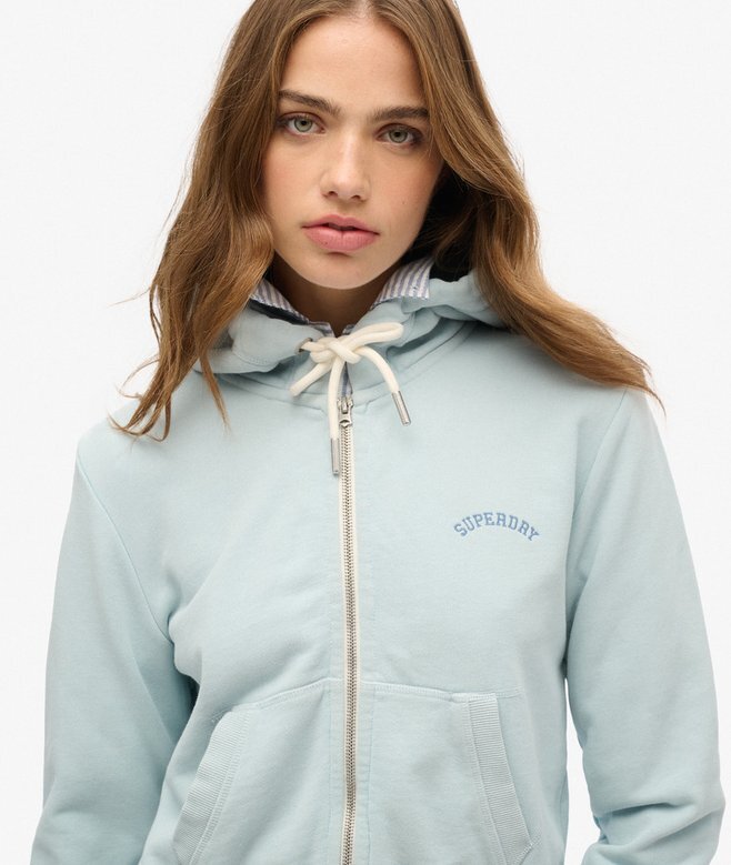 Essential Logo Cropped Zip Kapuzenpullover Essential Logo Cropped Zip Kapuzenpullover
