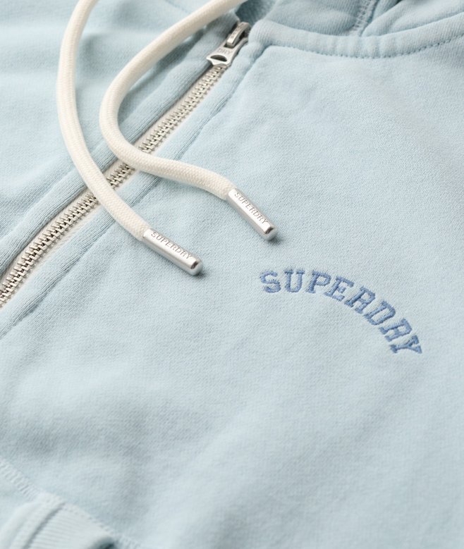 Essential Logo Cropped Zip Kapuzenpullover Essential Logo Cropped Zip Kapuzenpullover